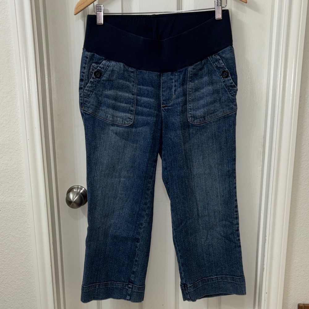 Motherhood Maternity Indigo low rise jeans Capris